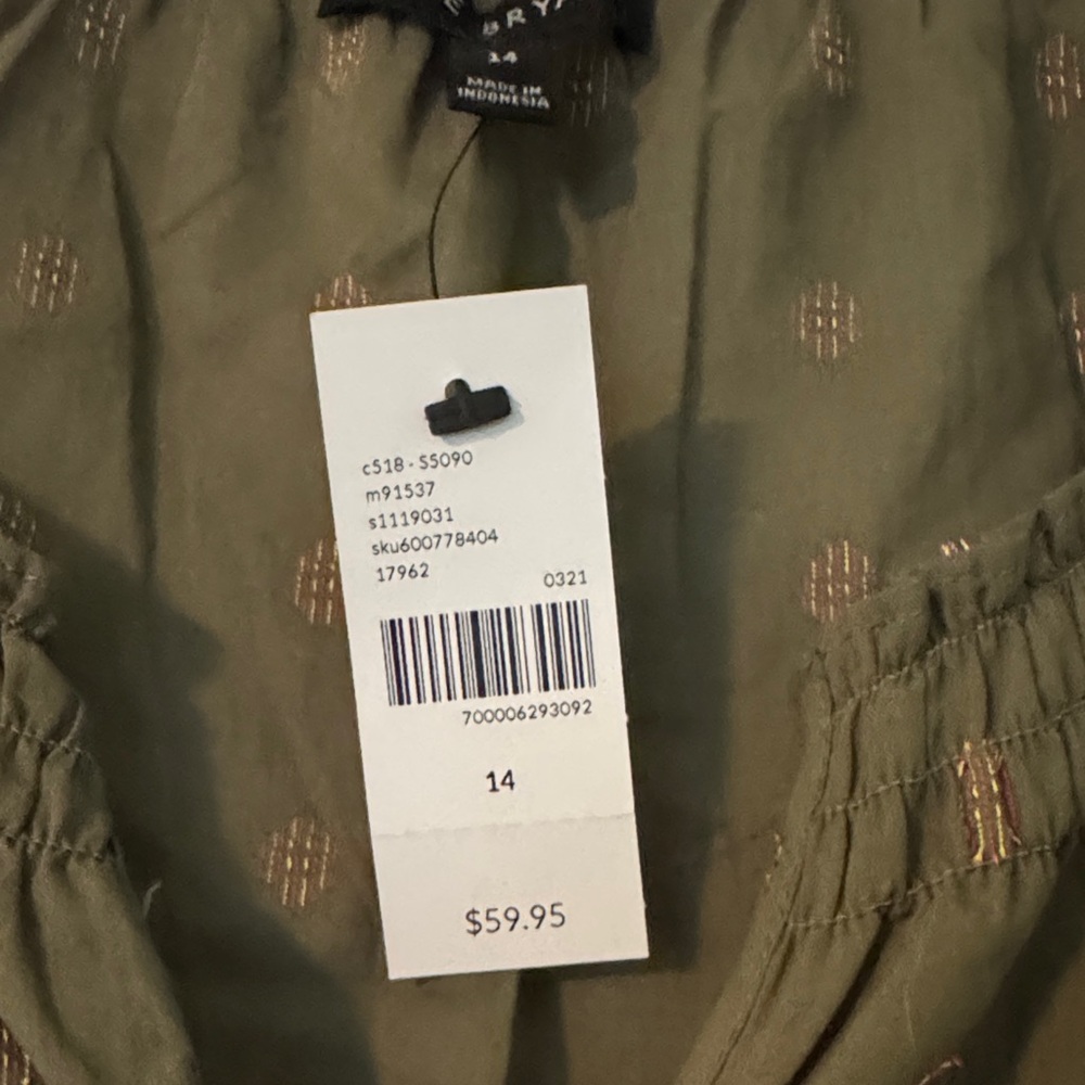 Lane Bryant Olive Blouse with Pattern - Picture 2 of 5